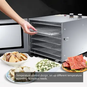 

Food Dehydrator Machine Fruit Vegetable Dehydrator with UK Plug (Silver)