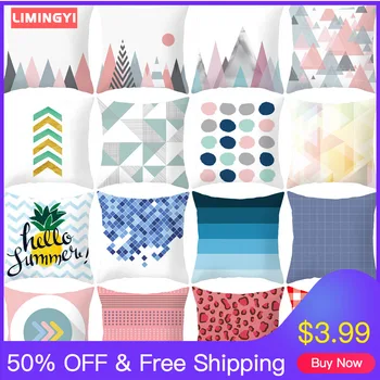 

LIMINGYI Polka Dot Geometric Stripes Printing Pillow Cushion Cover Pillow Cover Home Decoration Throw Pillows Pillow Case ZT120