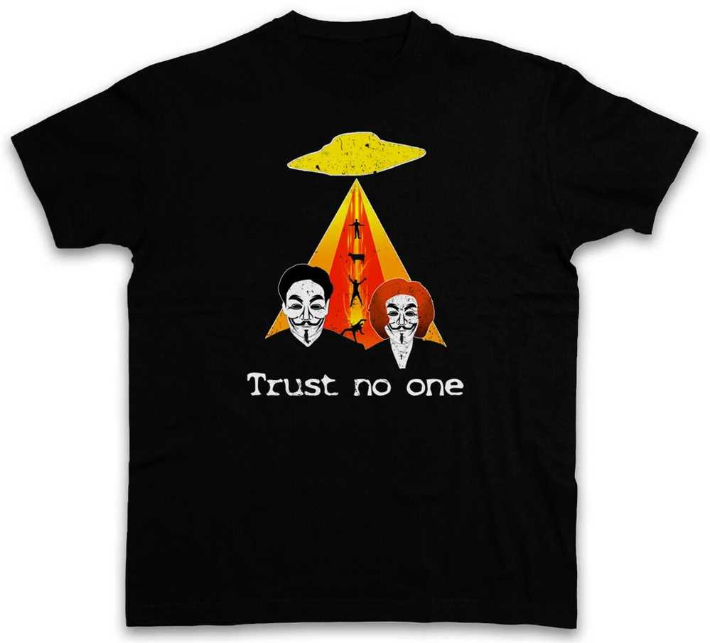 Trust No One T-Shirt Alien Akte Fox X Mulder Ufo Scully X-Files Fbi Series Shirt Colorful Tee | Мужская одежда