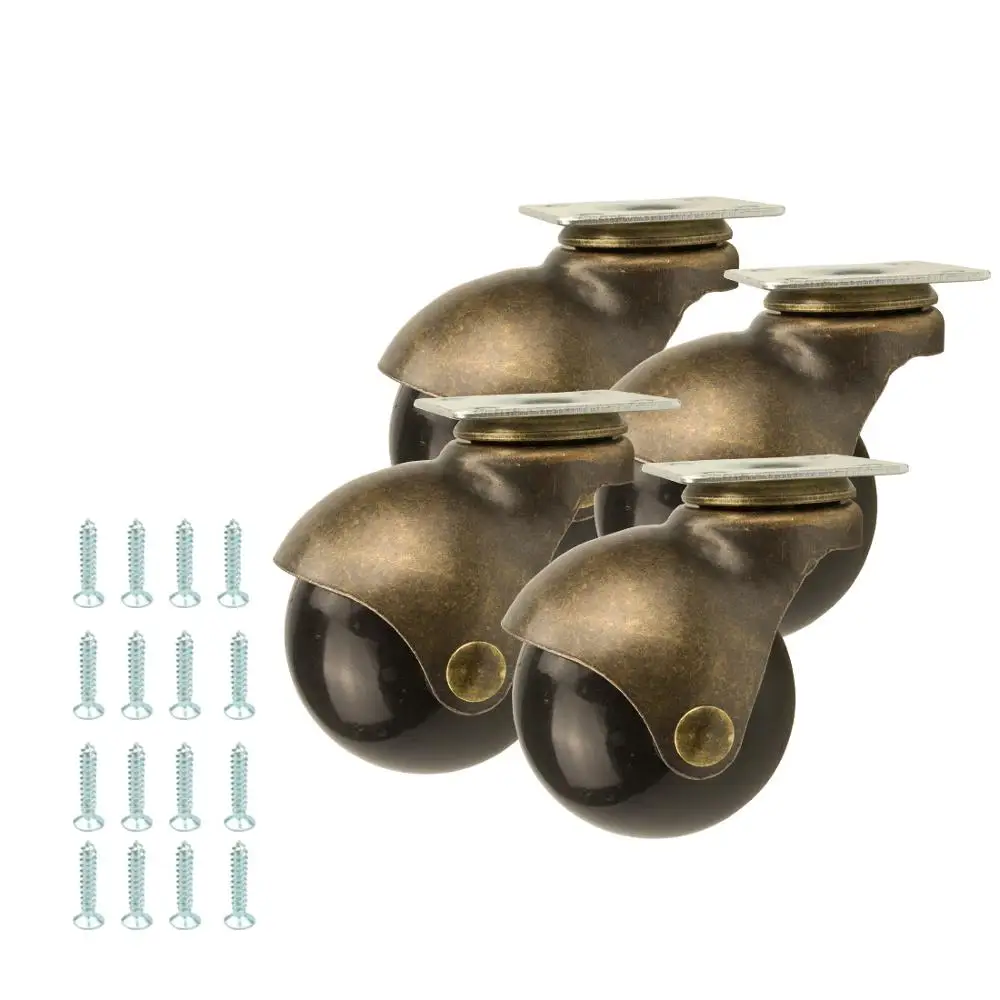 

Swivel Plate Caster Set of 4 Heavy Duty Caster Wheels 2 Inch Replacement Casters with 16 Screws Antique Copper Castors