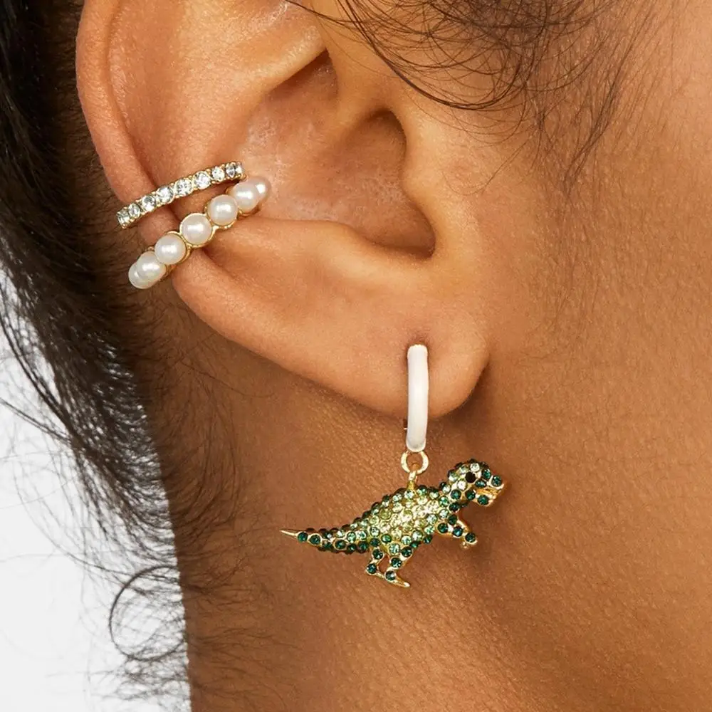 

Punk Fashion Pearl Ear Cuff Bohemia Stackable C Shaped CZ Rhinestone Small Earcuff Clip Earrings for Women Wedding Party Jewelry