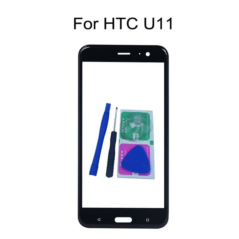 

For HTC U11 U 11 5.5" Original Phone Touch Screen Front Outer Glass Panel Replacement With Adhesive + Tools