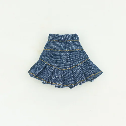 Толстовка пальто и синие джинсы короткая юбка наряд одежда пуловер свитер Одежда для 1/6 BJD Xinyi Барби Blythe FR ST Doll - Цвет: 1
