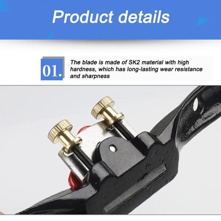 Woodworking Hand Tools Adjustable Hand Plane Spokeshave Woodworking Hand Planer Trimming Tools Wood Cutting Edge Chisel Tool Screw Blade