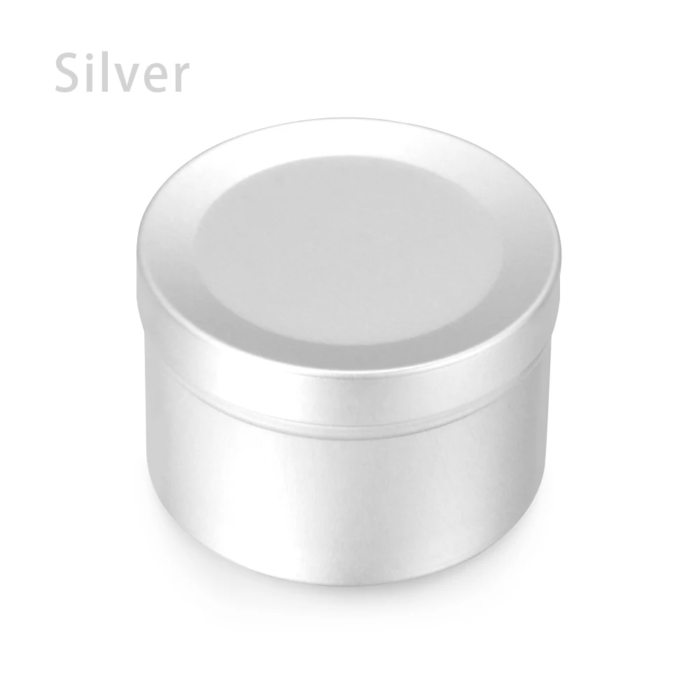Silver 1 шт. круглый многократного использования Мини жестяная коробка для чая пустая, алюминиевая бутылях косметические горшок банка для конфет для хранения косметических принадлежностей, контейнер масла коробочка с воском - Цвет: Silver