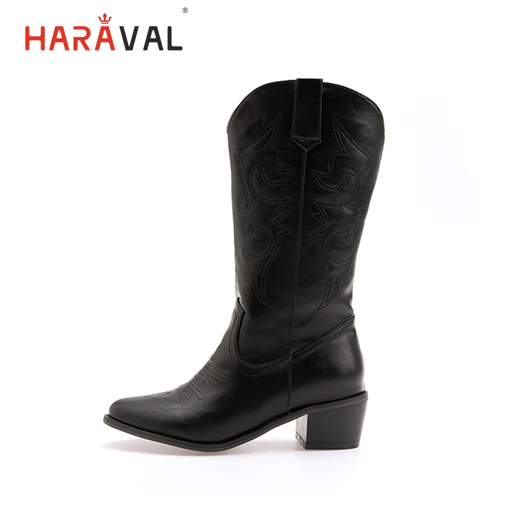 

HARAVAL Classic Woman Winter Basic Ankle Boots High Quality Of Pointed Toe Square Heel Shoes Solid Soft Casual Lady Boots B280
