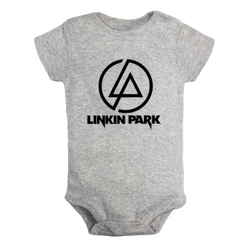 

Linkin Park Symbol LP Printed Newborn Baby Girl Boys Clothes Short Sleeve Romper Outfits 100% Cotton