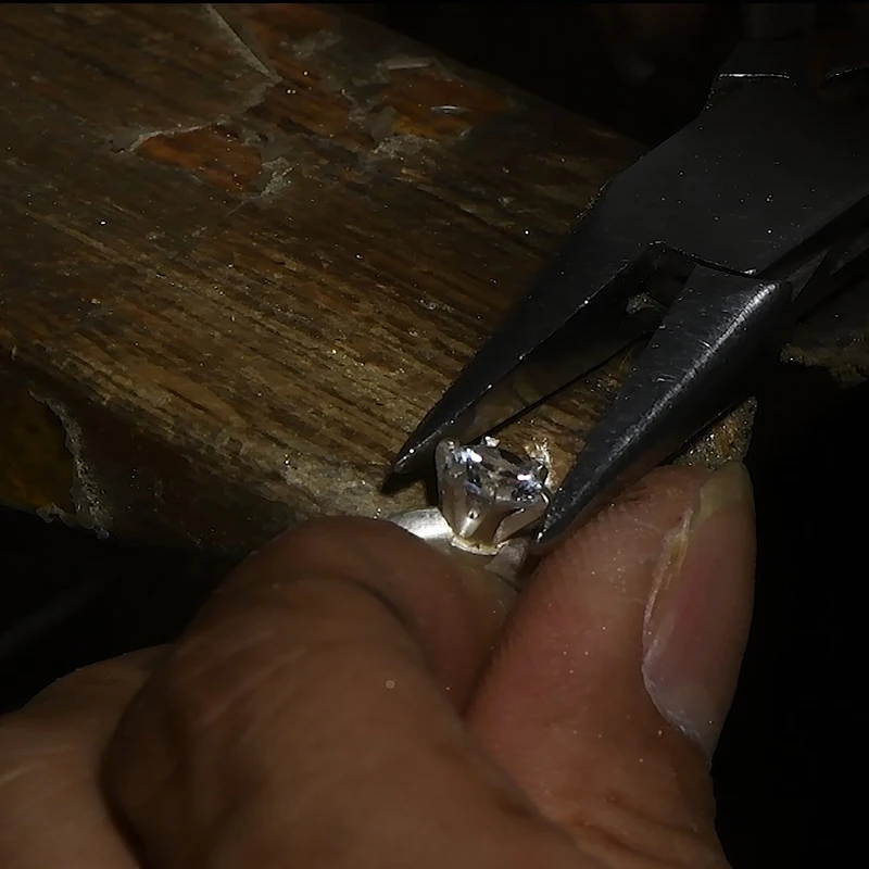 Anel de Noivado Anéis de Casamento Prata Esterlina Almofada Corte Solitário Simulado Diamante Joia 925 3.0ct 10 Joias e Acessórios