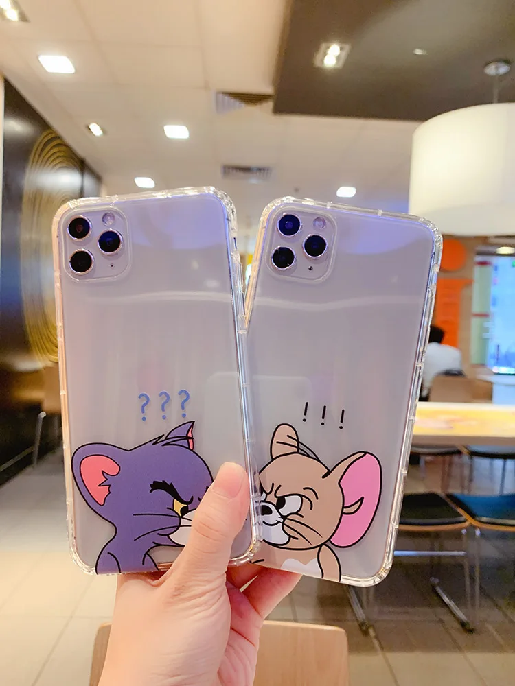 Soft Transparent Phone case cat and jerry mouse cute caton Tom Apple X 8 7 plus iphone 6 Iphone11pro xs | Мобильные телефоны и