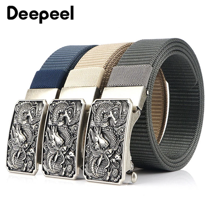 Deepeel 1 шт., 3,4*120 см., модная Высококачественная парусиновая Автоматическая пряжка, повседневный нейлоновый ремень для джинсов, украшения, аксессуары для рукоделия, YB396