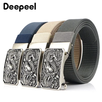 

Deepeel 1pc 3.4*120cm Fashion High Qulity Canvas Automatic Buckle Casual Nylon Belt Jeans Decoration Crafts Accessories YB396