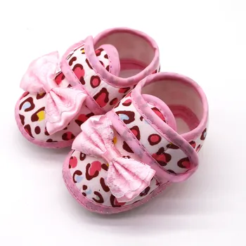 

Newborn Baby Girls Leopard Print Bow Prewalker Soft Sole Sandals Single Shoes baby girl shoes bimba y lola #P1