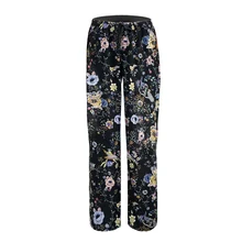 Штаны для сна для женщин, пижамные штаны, свободные штаны для отдыха, брюки на завязках для женщин, одежда для сна с цветочным принтом, домашние штаны 5357