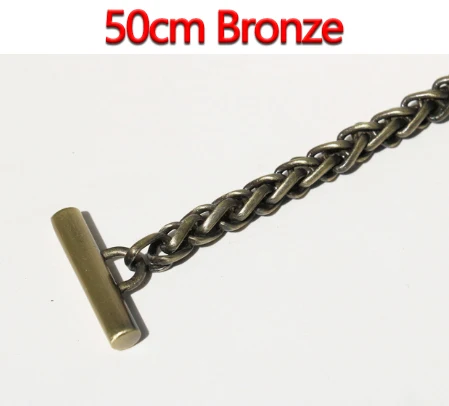50cm Bronze DIY 6 мм золото, серебро, пистолет черный, покрытие бронзового металла замена цепи плечевые ремни для маленькой сумки ручка с OT застежками - Цвет: 50cm Bronze