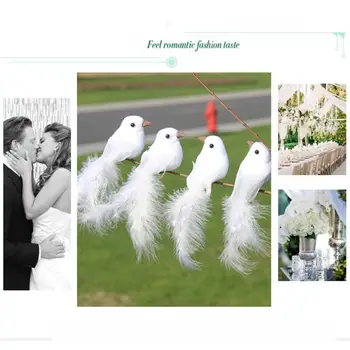 

12 Pcs Artificial Foam Feather Simulation Bird with Clips for Christmas Tree Dec 634E