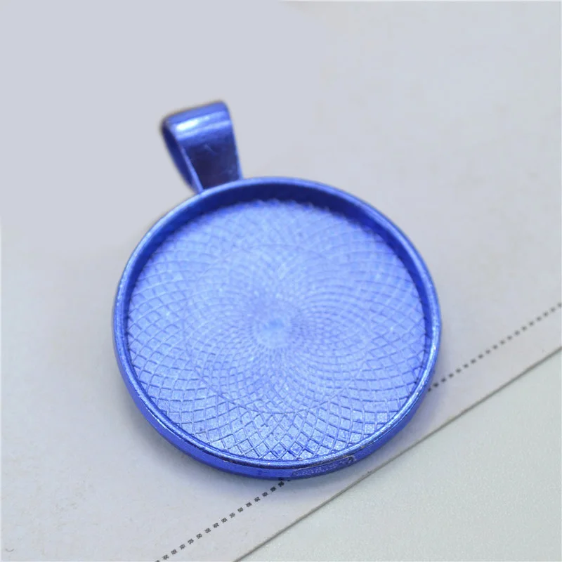 Dark Blue 10 шт., 20 мм, 25 мм, 30 мм, кабошон, основание, подвеска, установка лотков, сделай сам, пустые ювелирные оправы, античное серебро+ розовое золото+ красная медь+ бронза - Цвет: Dark Blue