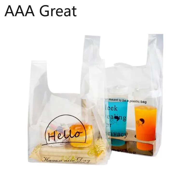 AAA Great 100 шт./партия, подарочные сумки, пластиковые пакеты, кошелек для покупок, сумка для обуви, ручка для магазина одежды, Свадебные вечерние сумки для супермаркета
