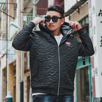 

Men's plus size plus fertilizer to increase detachable cap stand collar cotton jacket fashion casual winter coat 6xl cotton clot