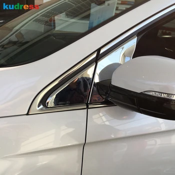 

For Edge 2015 ABS Chrome Outer Side Door Mirror Window Front Triangle Cover Trims Back Mirror Decoration Accessories 4pcs