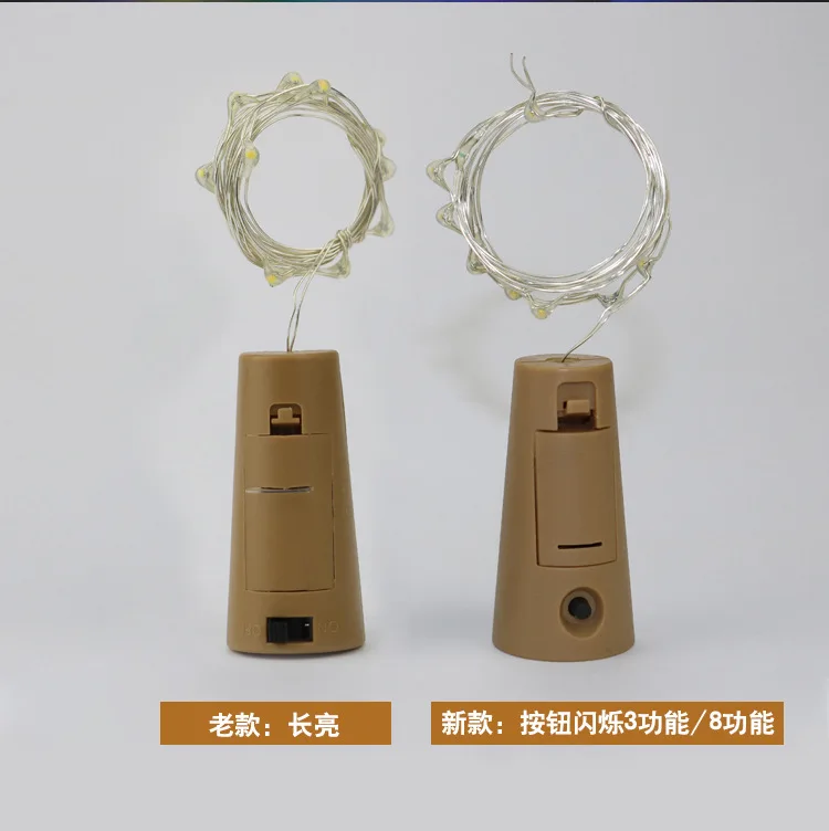 Led8 особенности мигающая пробка осветительная цепь стиль медный провод лампа гирлянда 10 лампа 20 огней бар декоративные огни