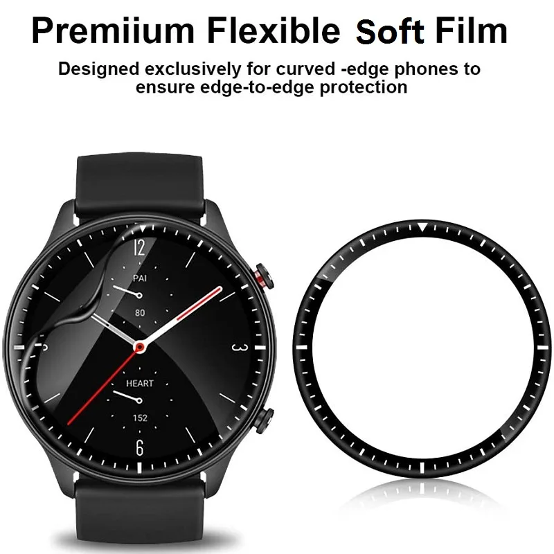 Protetor de Tela de Fibra Macia para Amazfit Protetora sem Vidro Pces Curvado 2 Cobertura Completa Amazfit 2e Película Temperado 100 3d Gtr - Image 2