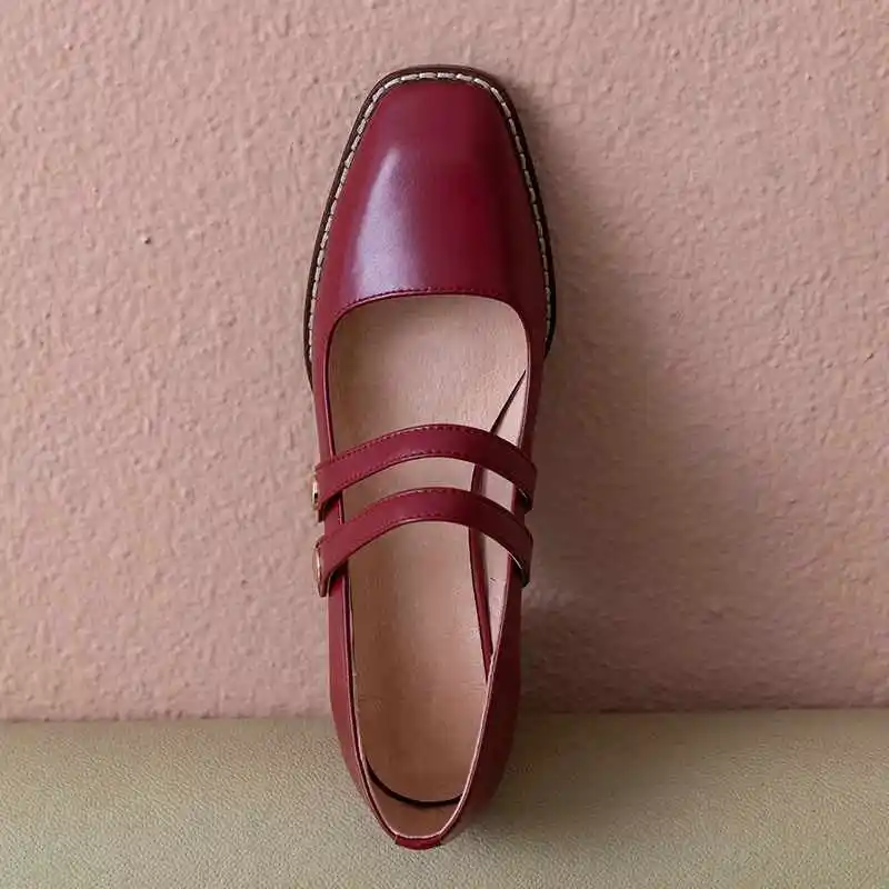 Туфли лодочки Mary Janes из кожи с натуральным лицевым покрытием на высоком