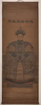 Exquisita pintura de desplazamiento clásico chino de la dinastía Qing "tiempo yu"