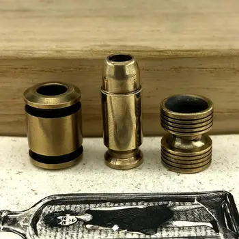 

3 Styles Choose EDC Tools Knife Beads Brass Cylinder Lanyard Bead Paracord Knife Brass Bullet Shape Keychain Tool DIY Pendant