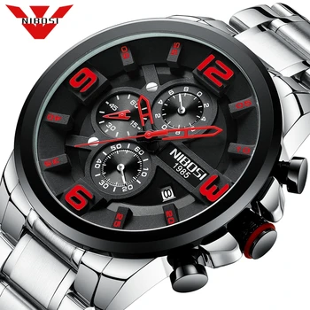 

NIBOSI Mens Watches Top Luxury Brand Military Big Dial Male Clock Analog Quartz Watch Men Sport Chronograph Relogio Masculino