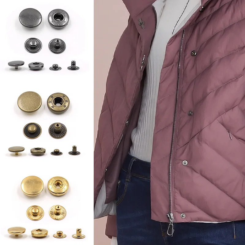 

20Sets/Pack 10/12/15/17/20mm Metal Press Studs Sewing Button Snap Button Fasteners Sewing Leather Craft Clothes Bags