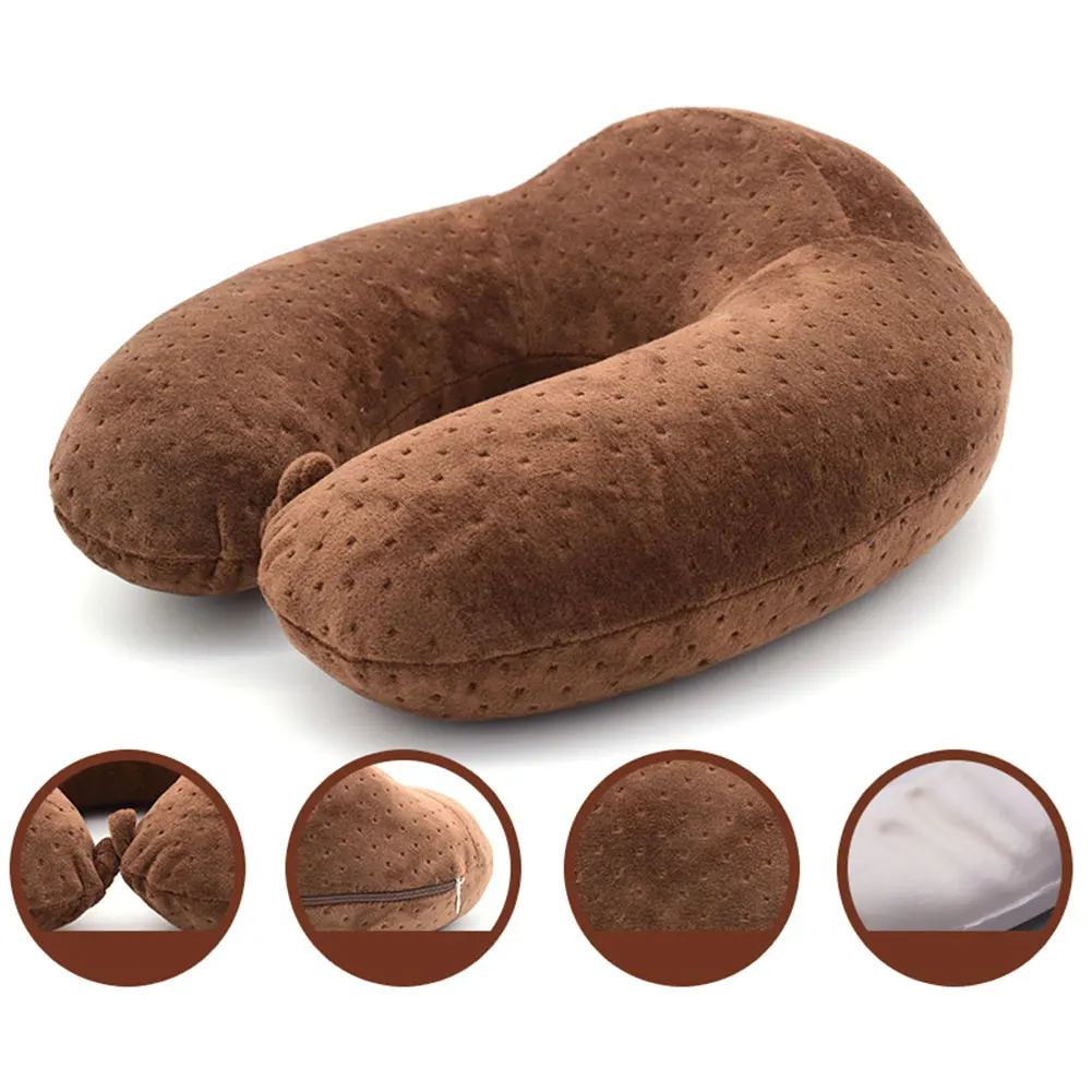 U-образная дорожная подушка для Самолета Memory Foam шейная подушка для путешествия аксессуары 4 цвета удобные подушки для сна домашний текстиль