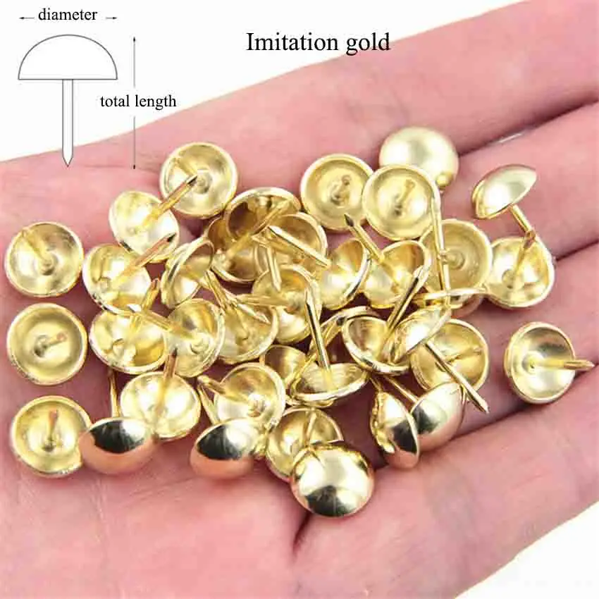 8*10mm 50 unids/lote de hierro Mini pulgar Tack creativo perno de cabeza redonda Thumbtack silla mobiliario hogar Decoración sofá Pushpin suministros