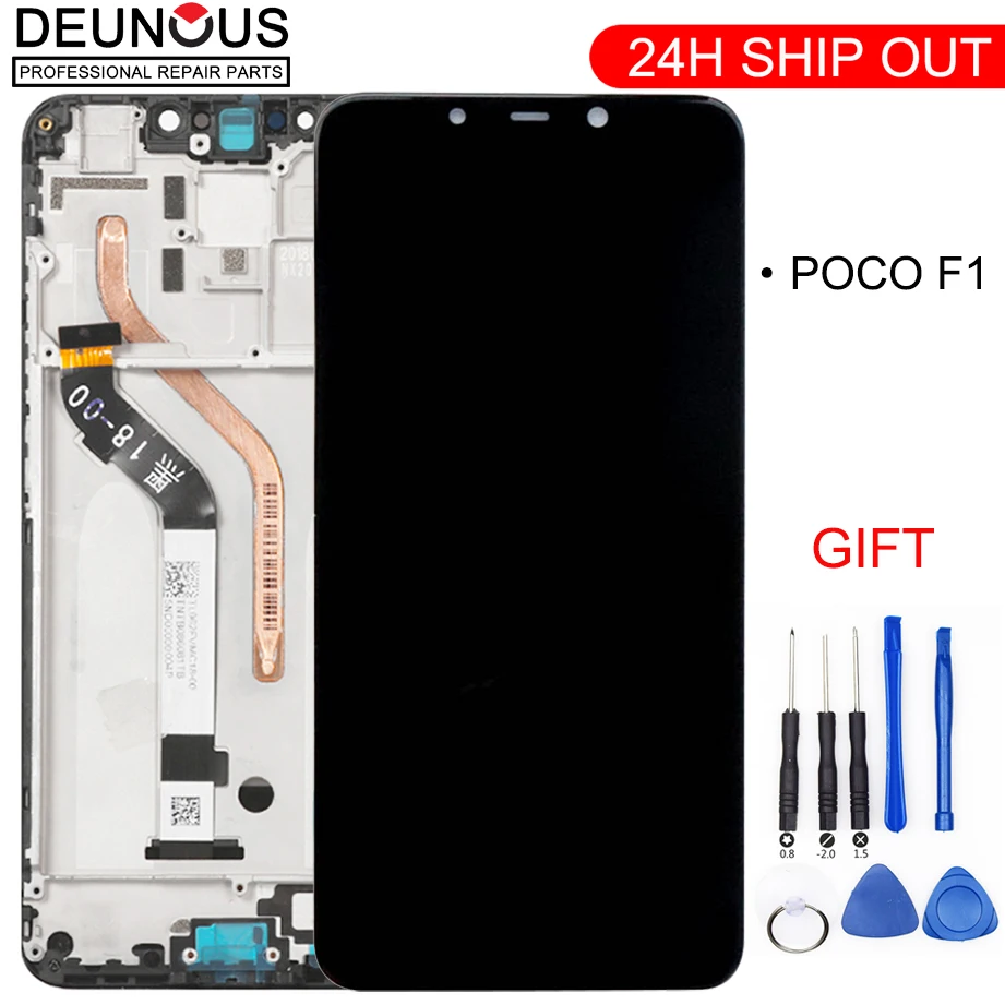 Новый + рамка для 6 18 &quotxiaomi poco F1 ЖК-дисплей с сенсорным экраном дигитайзер в сборе