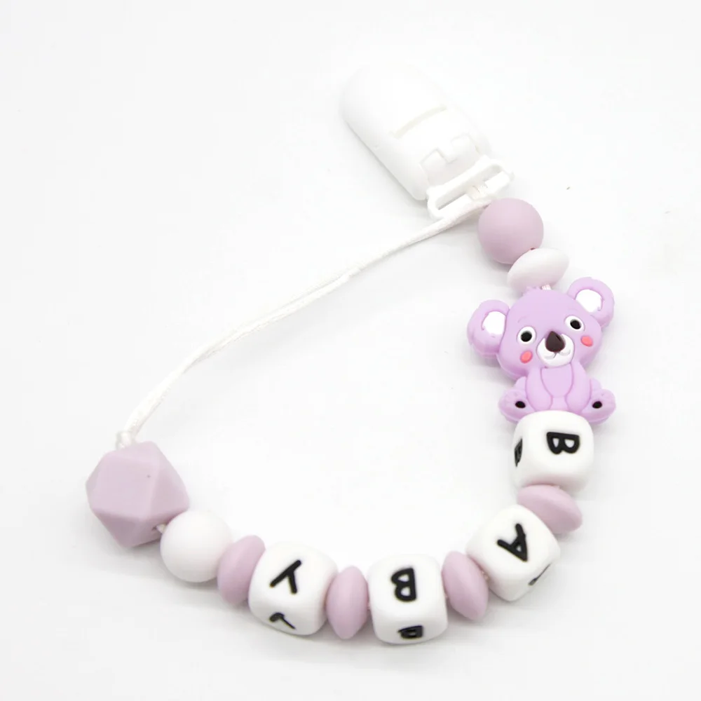 Cute-idea Baby Pacifier Clips Silicone Beads 1set Soother Chains Baby Teething Toys For Chew Food Grade Nursing Chains DIY