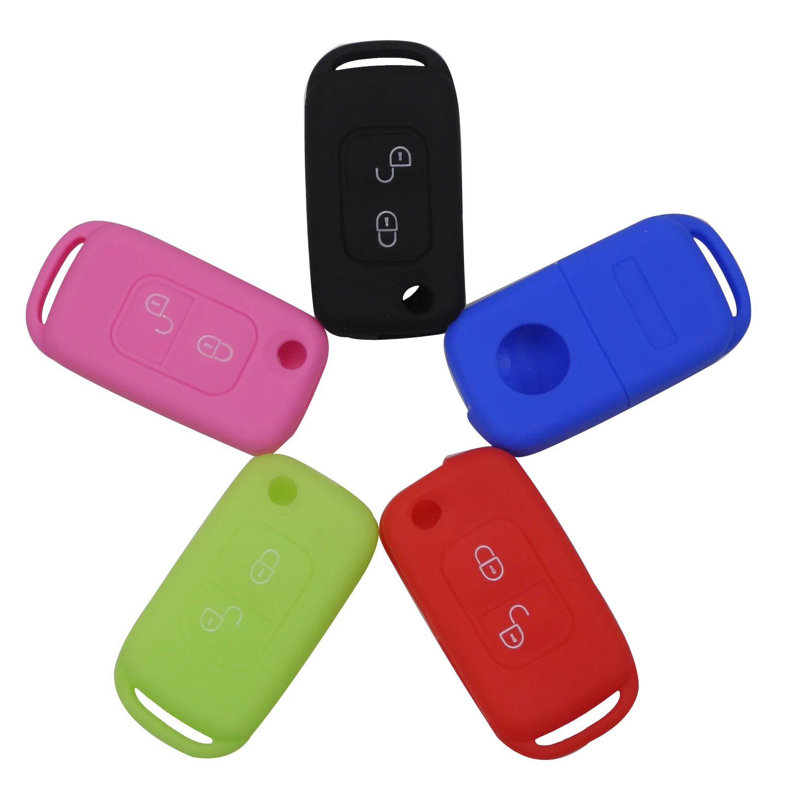 

2 buttons Silicone Flip Folding Car Key Case For Mercedes Benz E113 A C E S W168 W202 W203 Protector Cover