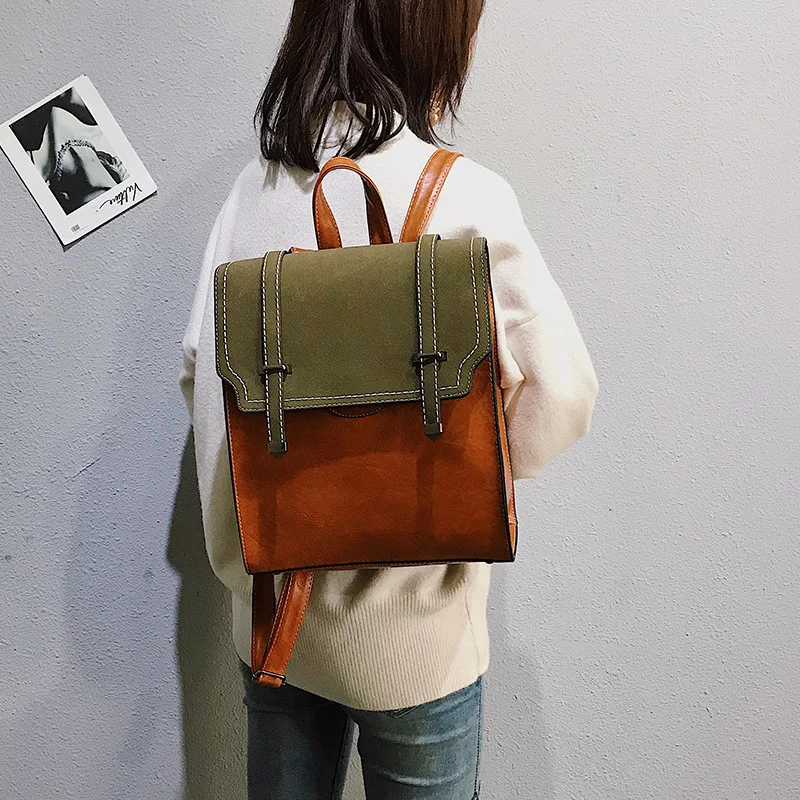 

2019 New Style Korean-style Backpack Retro Fashion STUDENT'S Backpack England Versatile College Style School Bag European And Am