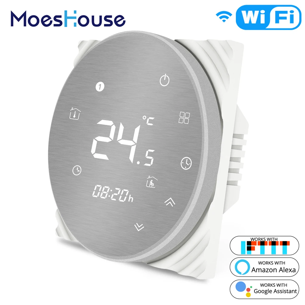 

WiFi Smart Thermostat Temperature Controller for Water/Electric Floor Heating Water/Gas Boiler Works with Alexa Google Home