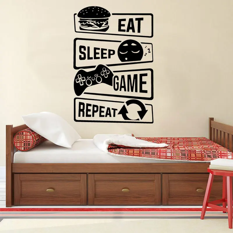 Wall Quote Gaming Zone Sticker Decal Decor Transfer Murals Living