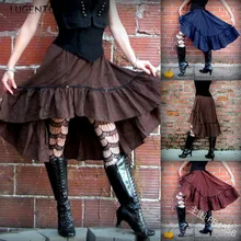 Lugentolo, Женская юбка, осенняя, повседневная, размера плюс, 5XL, складка, коричневая, свободная, элегантная, темпераментная, короткая, до моды, юбка