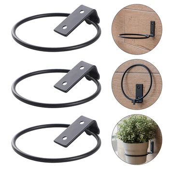 

3pcs Garden Flower Pot Trays Wall Mounted Folding Metal Pot Ring Holder Flower Planter Tray Stand Flower Pot Balcony Home Decor