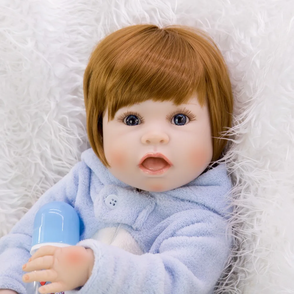 Hot Sale Wig Hair Bebes Reborn Doll 57 cm Full Vinyl Silicone Body Realistic Baby Toy Dolls For Boy Kids Birthday Gift Present