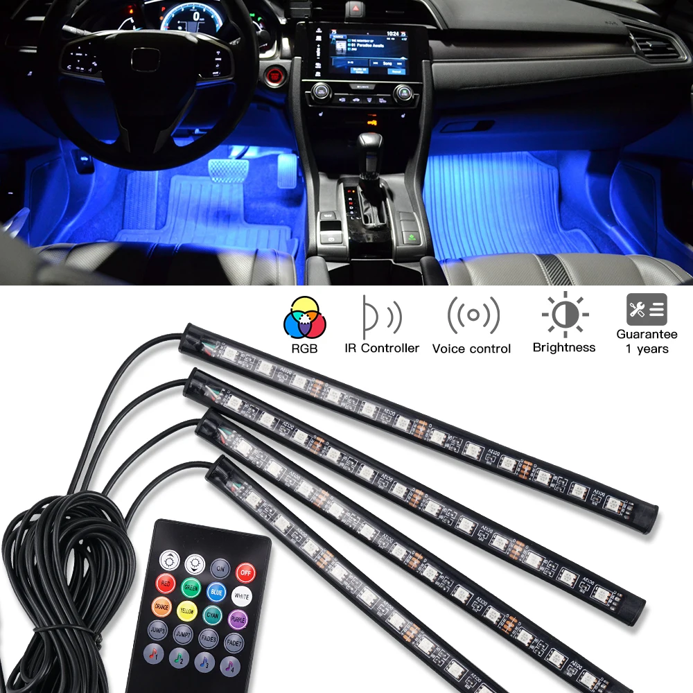 Светодиодная лента 8 RGB для подсветки салона осветительные приборы с