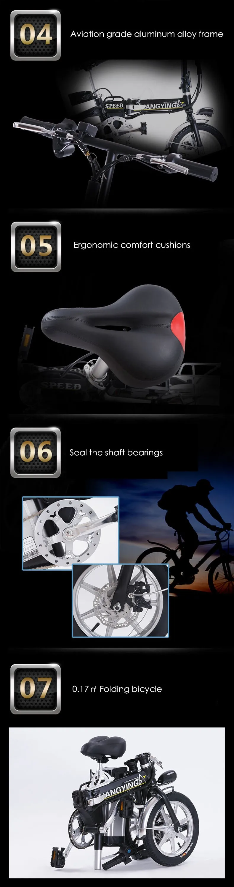 Новый 2016 X-передний бренд складываемый Электрический велосипед 14 дюймов Мини Прохладный велосипедный 15A e-велосипед дисковый тормоз