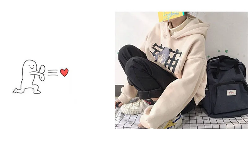 Harajuku Осенняя мода с длинным рукавом Толстовка Топы женские с капюшоном китайские толстовки пэчворк свитер Толстовка для женщин