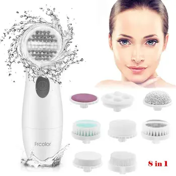 

UK Shipping 8 In 1 Electric Facial Cleansing Brush Skin Care Home Use Beauty Device Electric Spa Massage Brush Face Cleaner