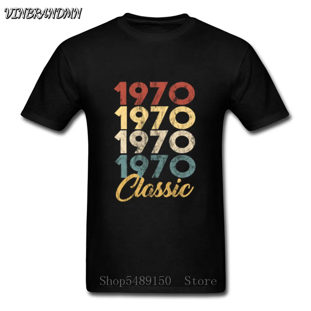 Новинка Винтажная футболка для взрослых 1970 Классическая 50-летнего дня рождения