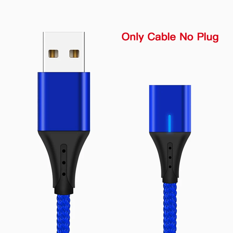 amzish Магнитный Micro USB кабель 3A для iPhone, магнитный кабель usb type-C для быстрой зарядки samsung, шнур для зарядки телефона - Цвет: Blue