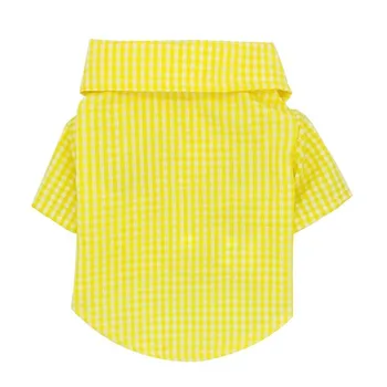 

Dog Clothes Summer Medium Cotton Plaid Shirt Simple Cute Pet Clothing Colorful Elegan Breathable Chihuahua Yellow Ropa Perro