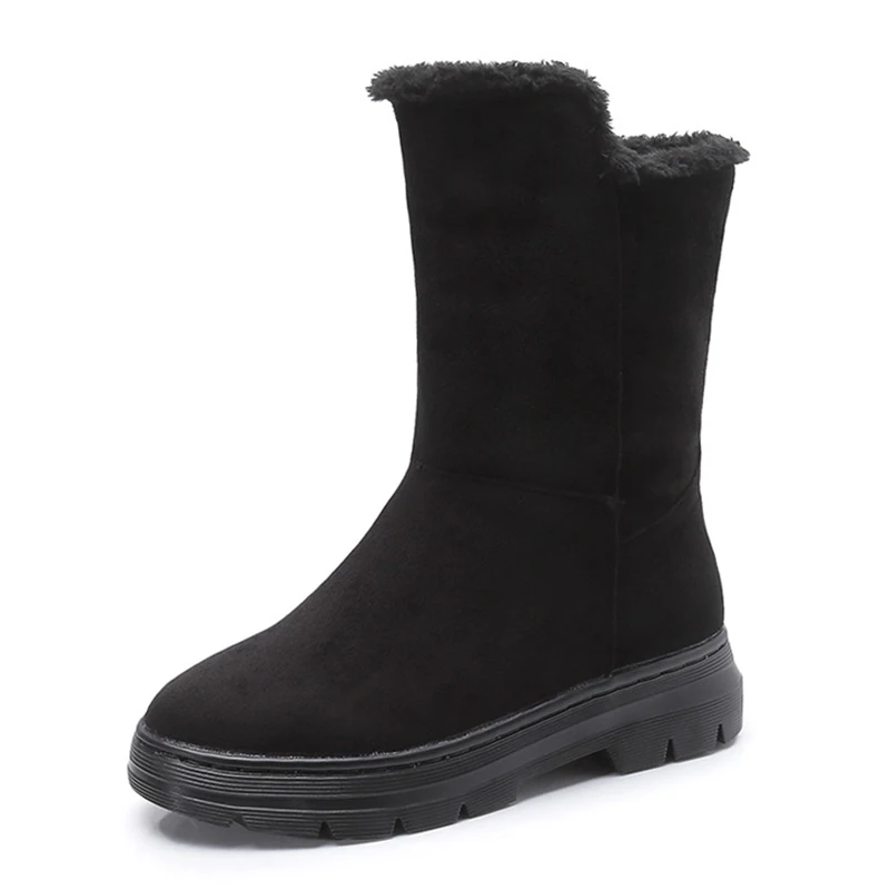 Warm Snow Boots Woman Winter Shoes Women's Ankle Boots Female Women Shoes Woman Flat Boot Female Black Booties 2020 Trend Plush