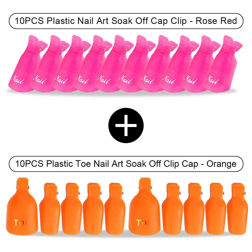 Orange Toe Rosered H Лак для ногтей Замачивание крышки Зажимы Пластиковые УФ-гель для ногтей Удаление обертывание для маникюра Инструменты для обезжиривания пальцев и пальцев ног высокое качество - Цвет: Orange Toe Rosered H